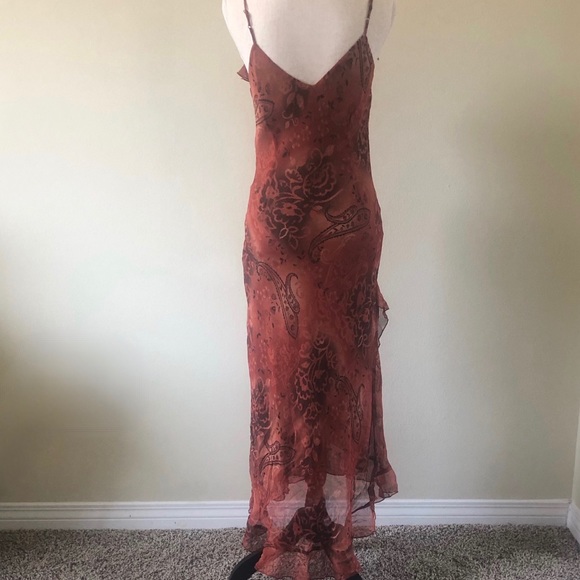 Sexy Silk Asymmetrical Maxi Dress - Picture 7 of 8